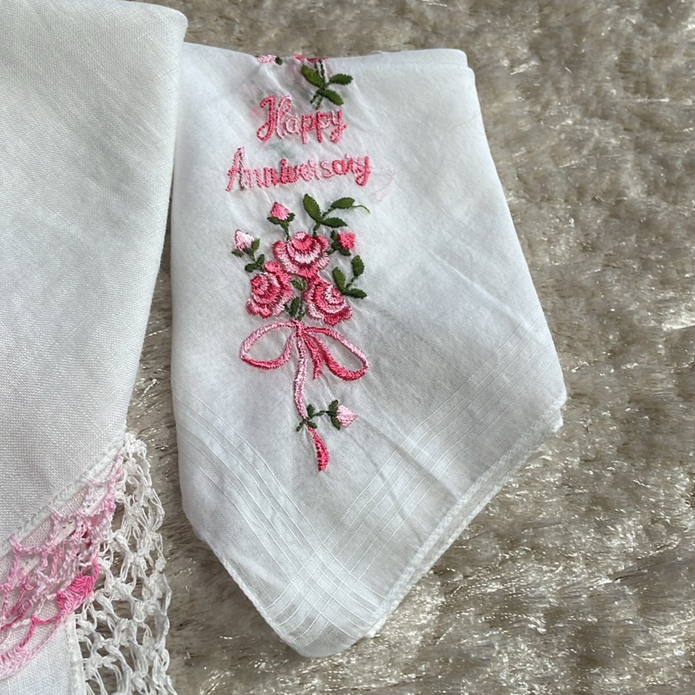 Vintage Handkerchief bundle Linen Cotton embroidered - Picture 11 of 13
